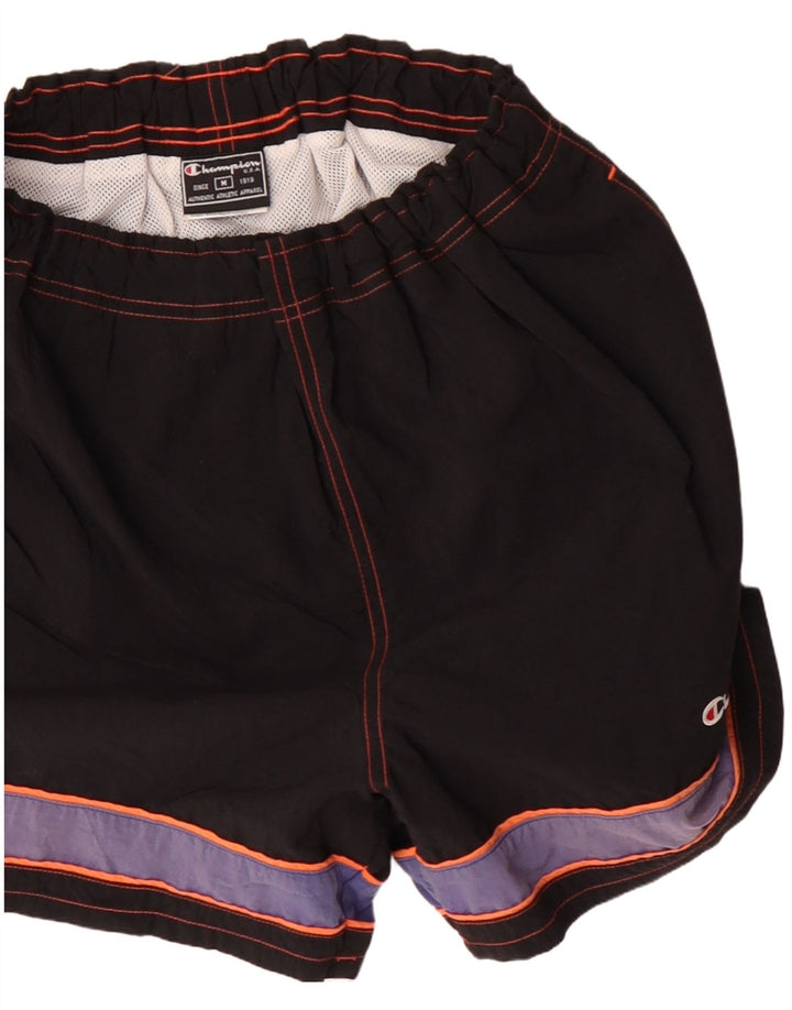 Shorts esportivos masculinos Champion médio preto colorblock poliéster esportivo
