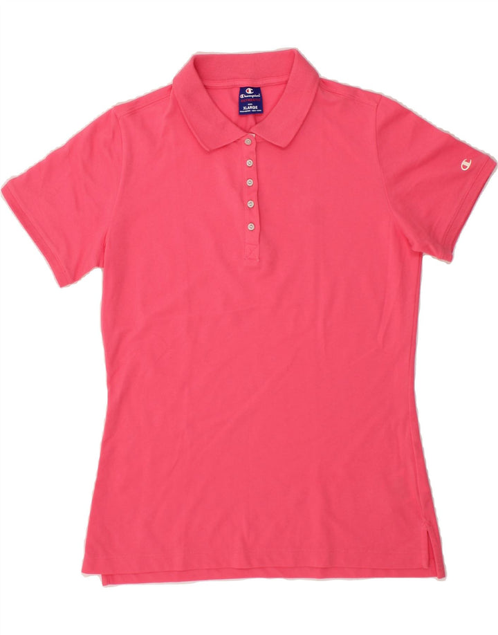 CHAMPION Womens Polo Shirt UK 18 XL Pink Cotton Vintage Champion and Second-Hand Champion from Messina Hembry 
