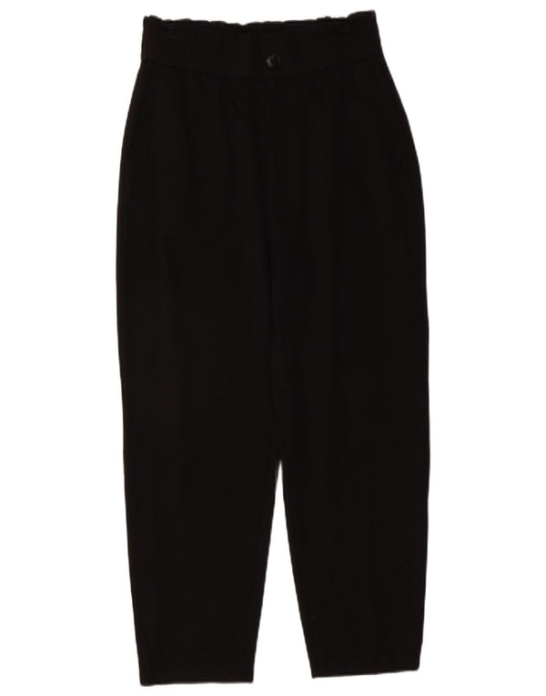 Zara Calça feminina cortada com pegged médio W28 L23 preta viscose