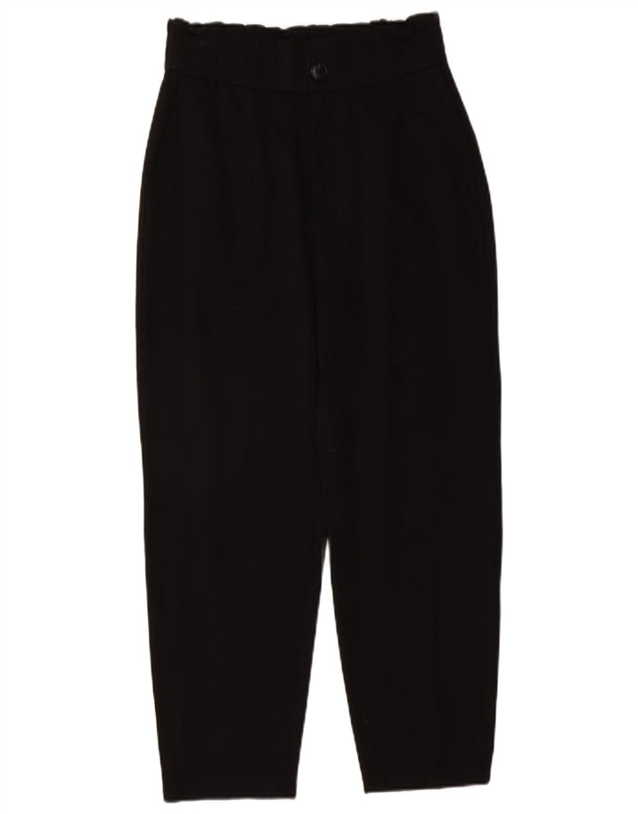 Zara Calça feminina cortada com pegged médio W28 L23 preta viscose