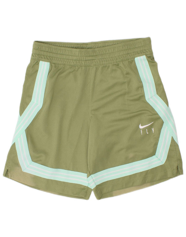 Shorts esportivos Nike Boys Dri Fit 10-11 anos verde médio colorblock