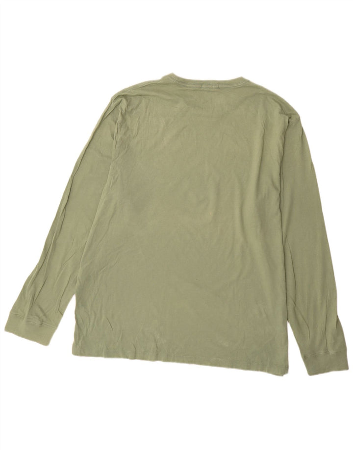 J. CREW Masculino quebrado em top manga comprida XL verde