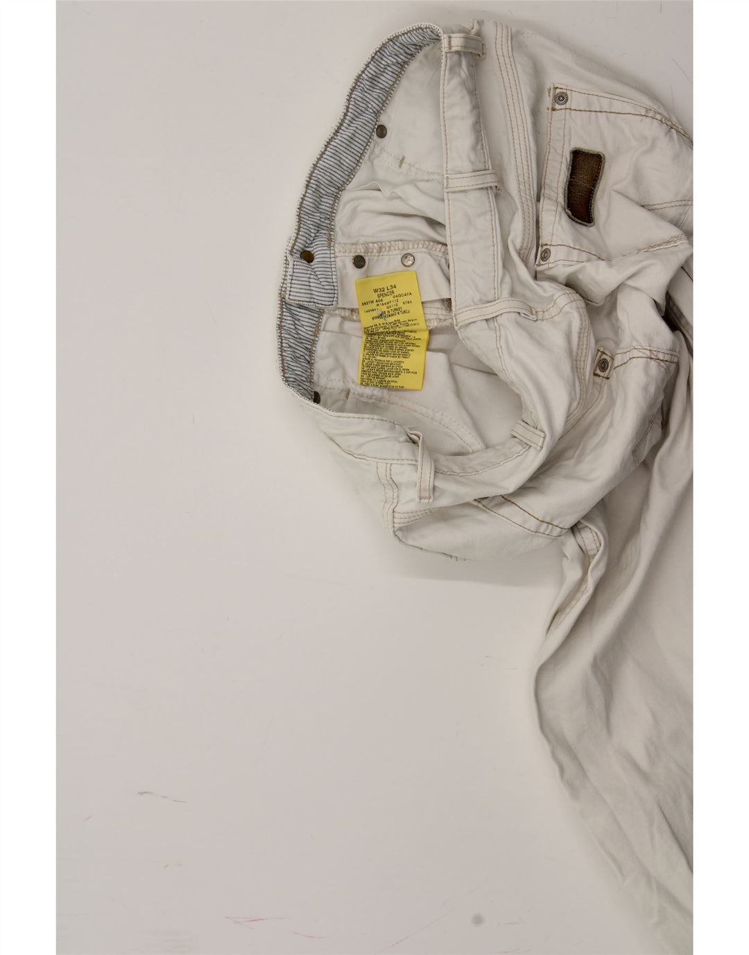 WRANGLER Womens Spencer Straight Casual Trousers W32 L34 White Cotton Vintage Wrangler and Second-Hand Wrangler from Messina Hembry 
