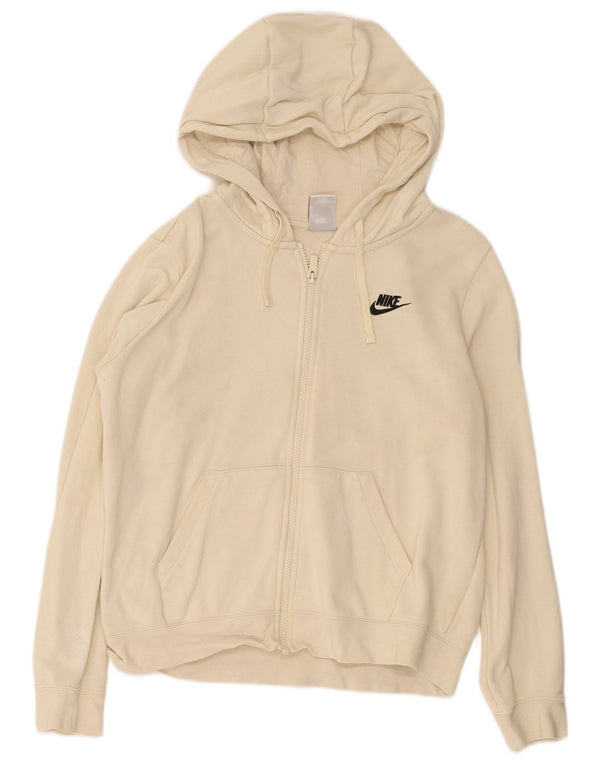 Suéter Nike feminino com capuz e zíper Reino Unido 14 algodão bege médio