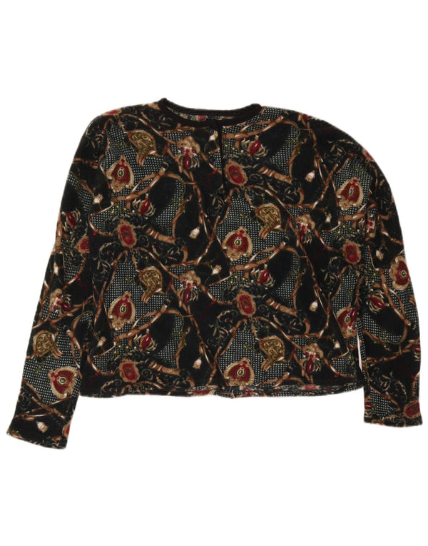 Top cropped feminino vintage manga comprida UK 16 grande preto