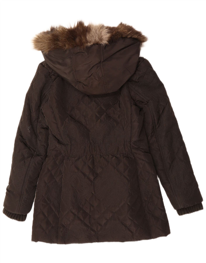 Jaqueta feminina acolchoada com capuz e capuz DESIGUAL EU 38 Médio Preto Paisley