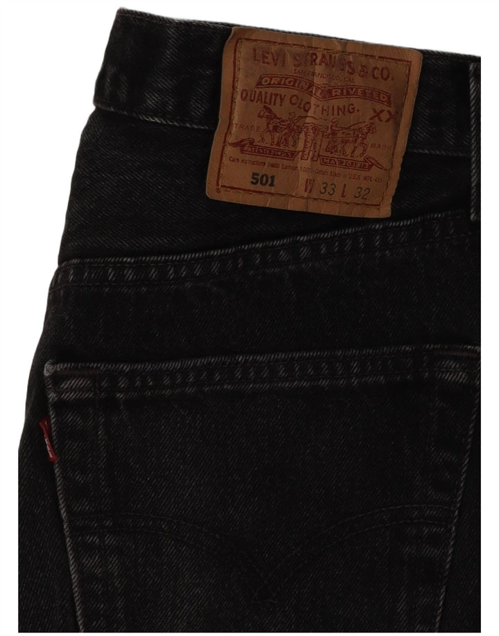 Levi's Masculino 501 Straight Jeans W33 L28 Algodão Preto