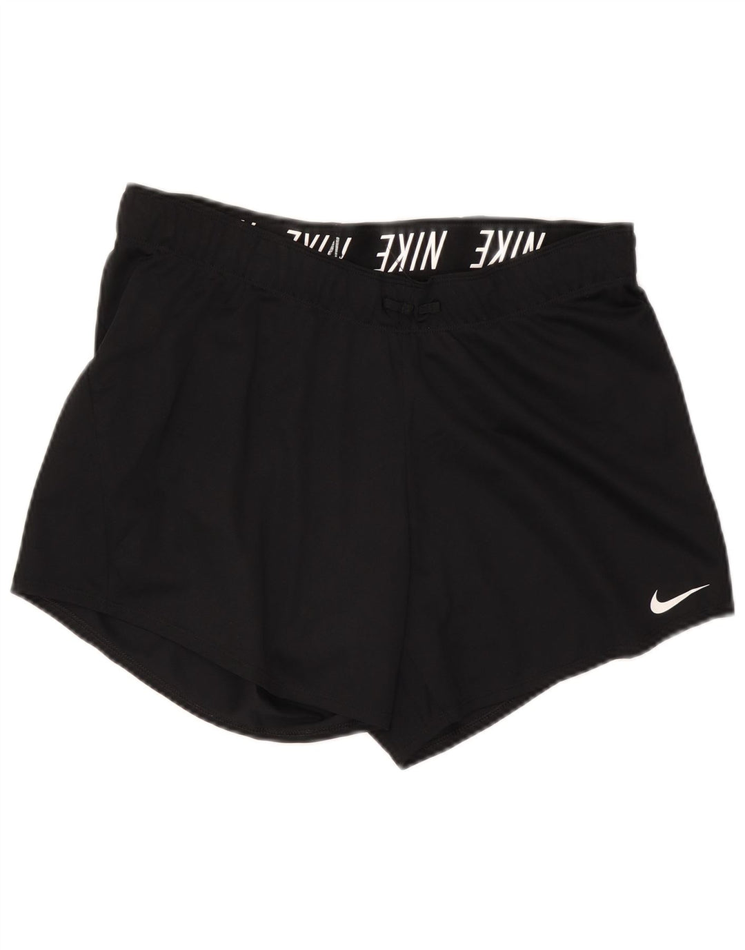 Shorts esportivos femininos Nike Dri Fit UK 14 grande poliéster preto