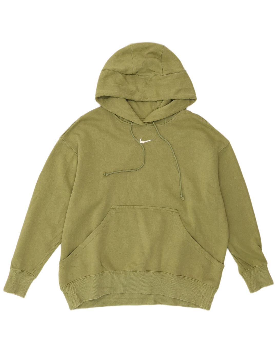 NIKE Womens Oversized Hoodie Jumper UK 14 Médio Algodão Verde