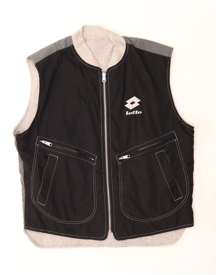 Lotto Mens Graphic Reversível Gilet UK 40 Grande Poliéster Preto
