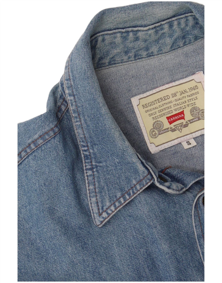 Camisa jeans masculina CARRERA pequena azul algodão