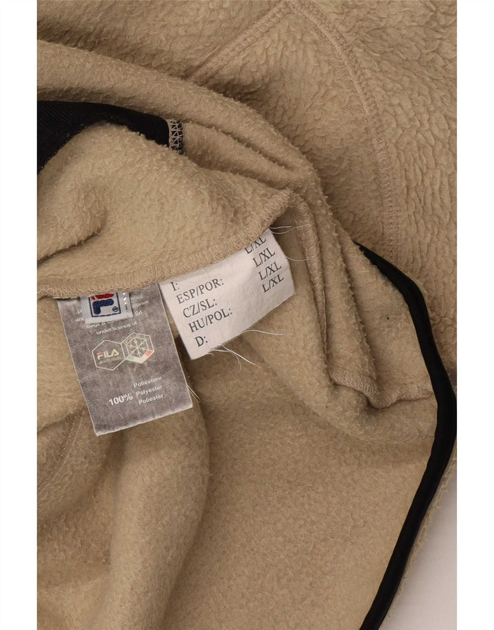 Fila Mens Fleece Jacket UK 40 Grande Poliéster Colourblock Bege