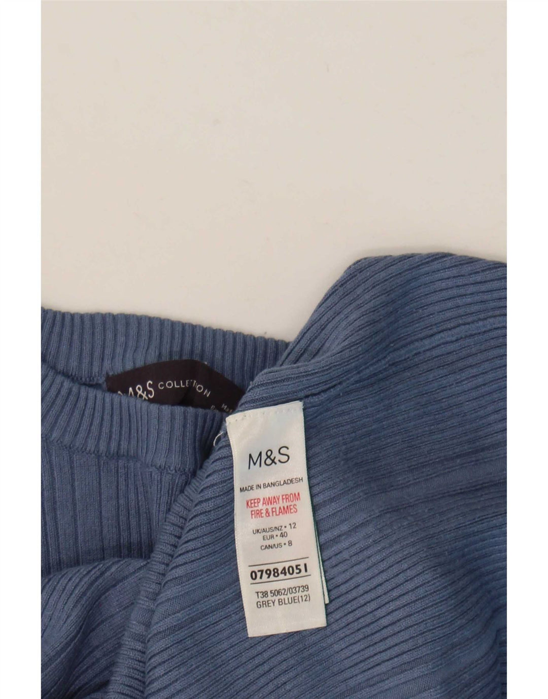 Suéter feminino Marks & Spencer com gola redonda Reino Unido 12 viscose azul médio