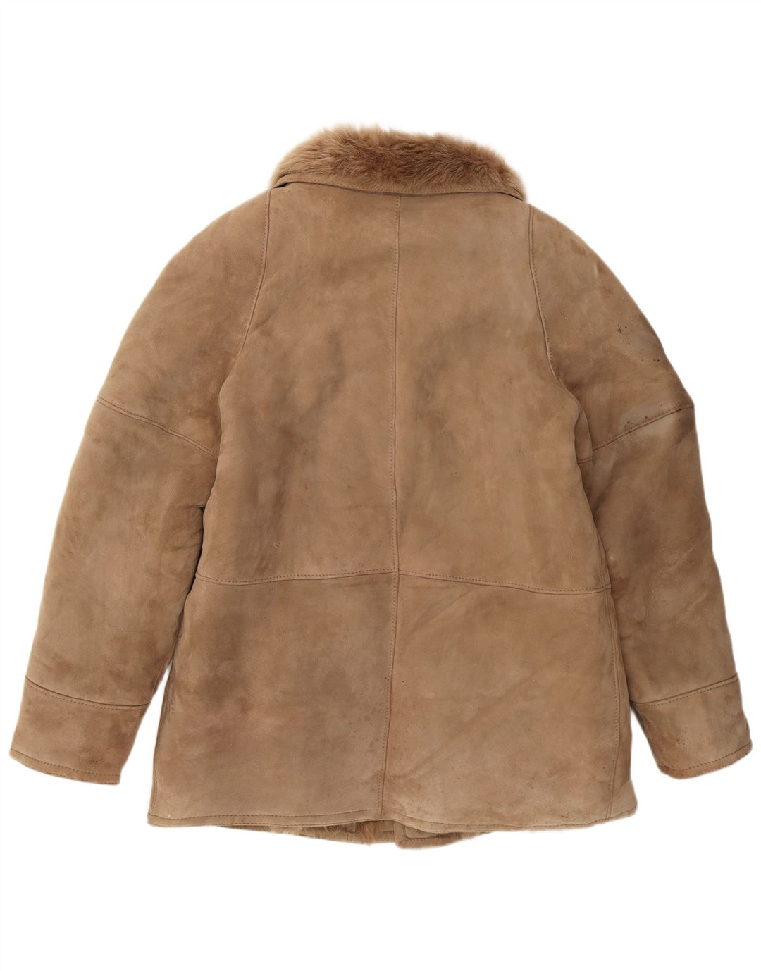 Jaqueta masculina vintage de shearling IT 52 XL marrom shearling