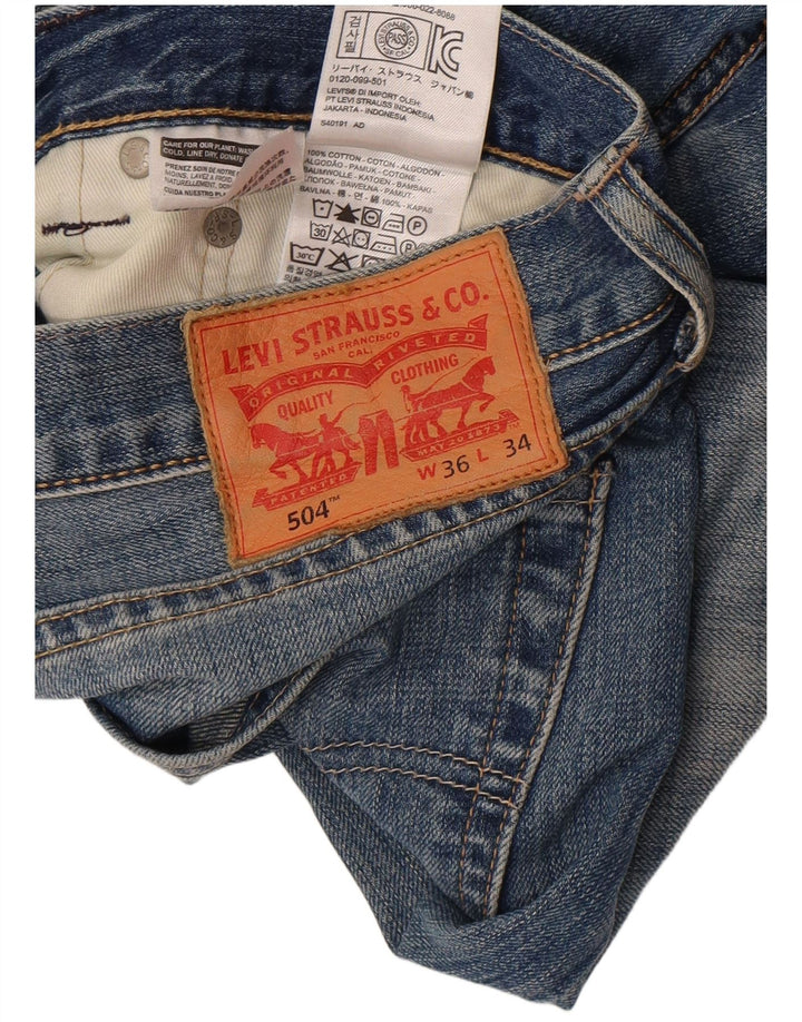 Levi's Masculino 504 Straight Jeans W36 L34 Azul Algodão