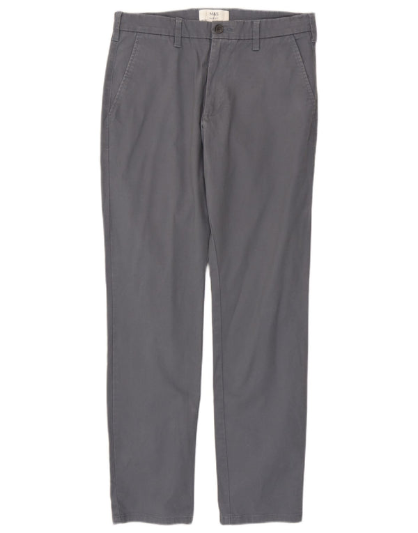 Calça Chino Masculina Slim Fit Marks & Spencer W30 L31 Algodão Cinza