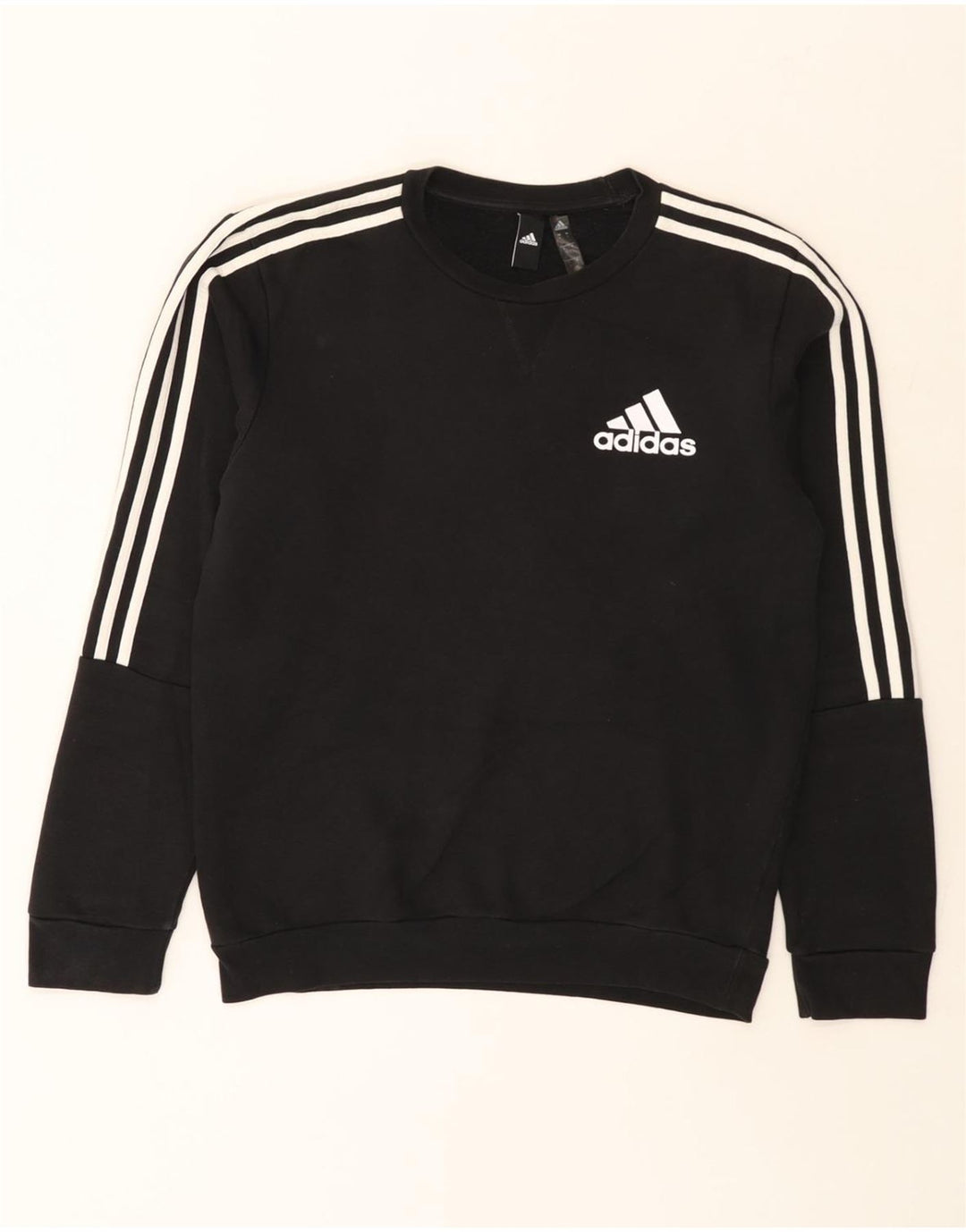 ADIDAS Mens Moletom Jumper Pequeno Algodão Preto