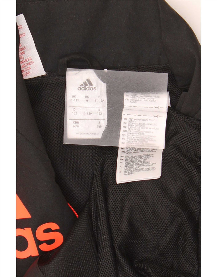 Casaco de treino gráfico Adidas Boys 11-12 anos preto poliéster