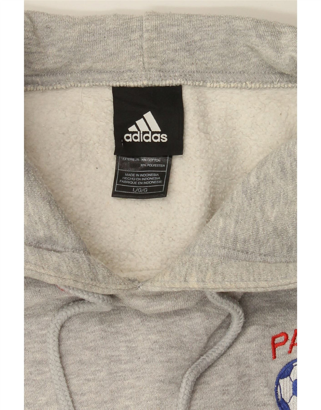 ADIDAS Mens Hoodie Jumper Large Grey Cotton Vintage Adidas and Second-Hand Adidas from Messina Hembry 