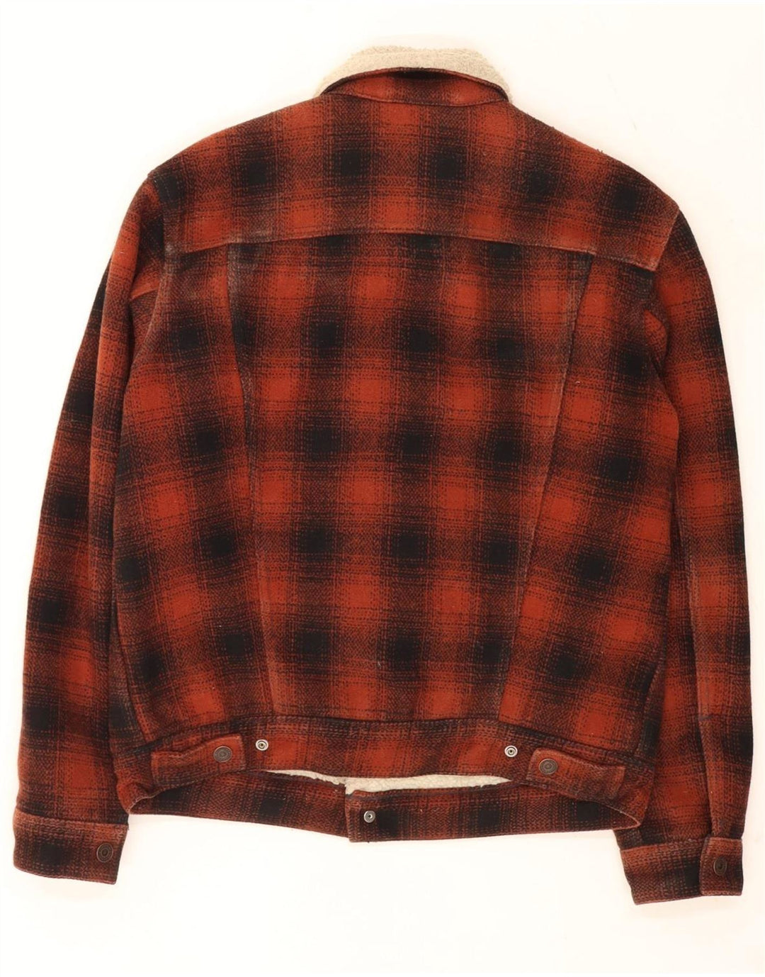 Jaqueta masculina Sherpa Levi's UK 38 poliéster xadrez vermelho médio