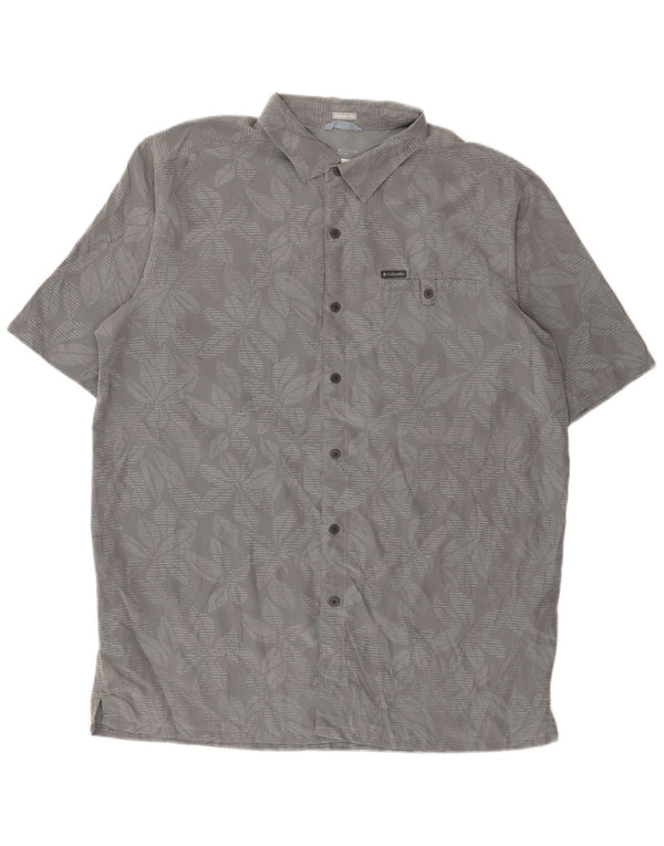 Camisa masculina Columbia Omni-Shade manga curta regular fit XL cinza floral