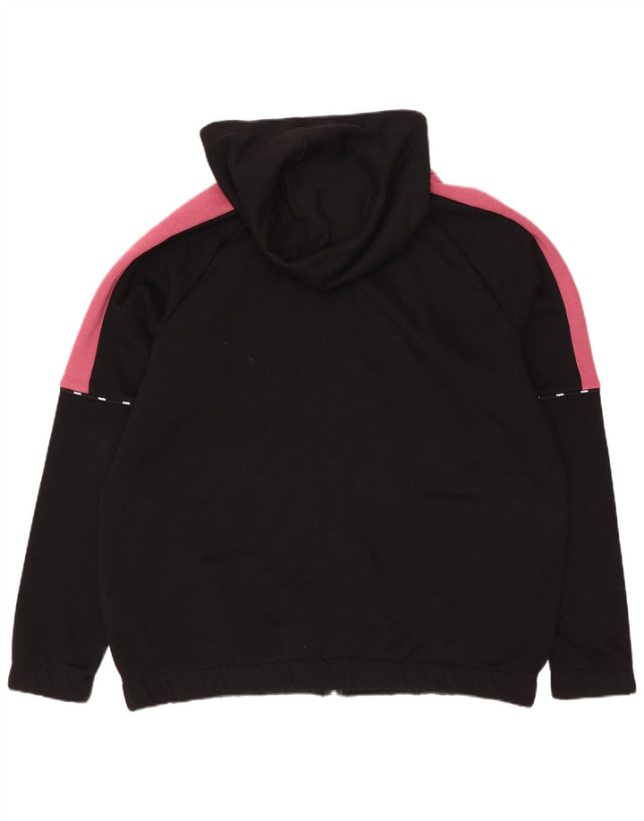 Suéter feminino Puma com capuz e zíper Reino Unido 14 médio preto colorblock algodão