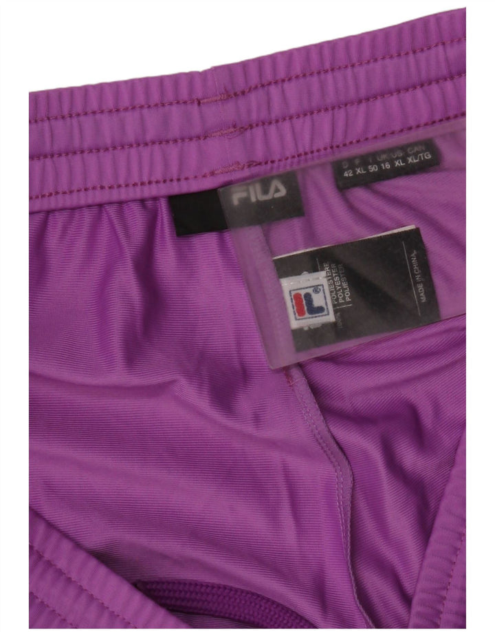 Calça de treino feminina Fila UK 16 grande poliéster roxo