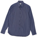 Camisa masculina REISS grande algodão manchado azul marinho