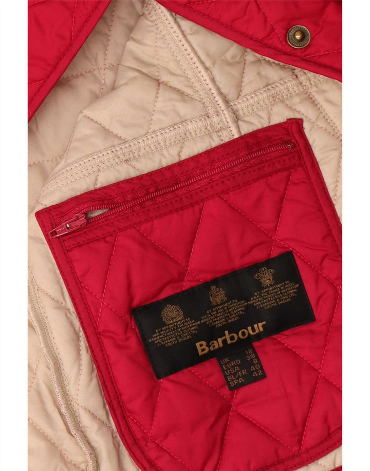Jaqueta acolchoada feminina Barbour UK 12 poliamida vermelha média