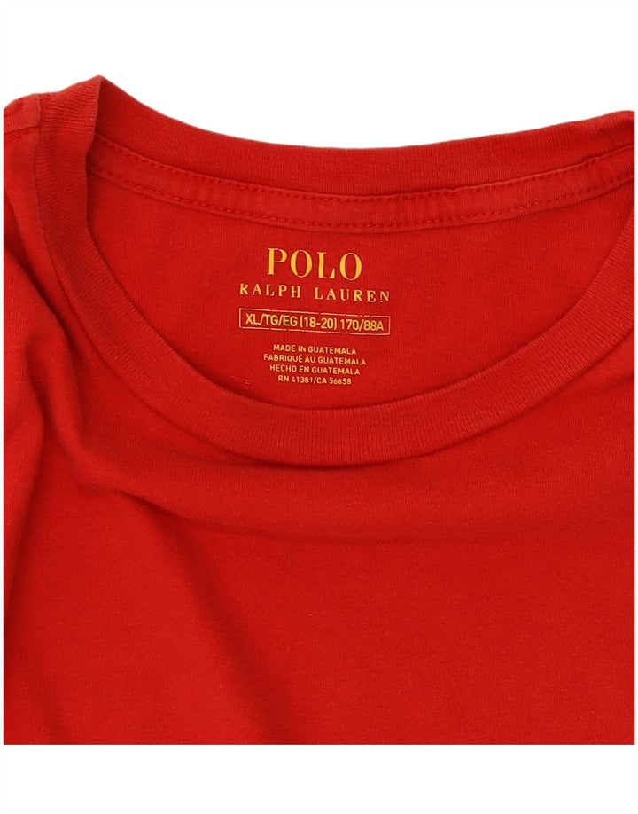POLO RALPH LAUREN Girls T-Shirt Top 15-16 Years XL Red Cotton Vintage Polo Ralph Lauren and Second-Hand Polo Ralph Lauren from Messina Hembry 