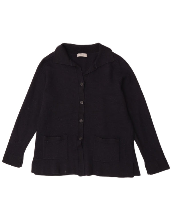 Suéter cardigã feminino Marks & Spencer UK 18 XL azul marinho acrílico
