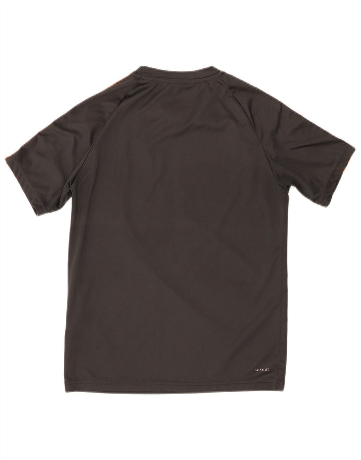 Camiseta Adidas Boys Climalite Graphic Top 11-12 Anos Cinza Poliéster