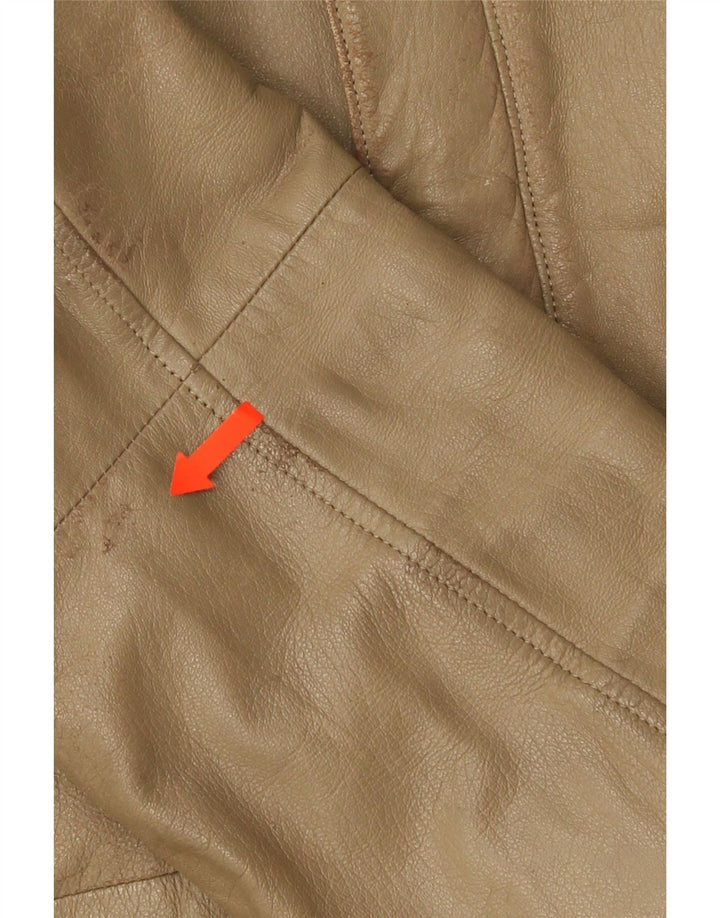 Jaqueta de couro masculina vintage IT 50 grande marrom