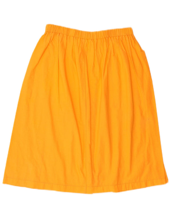 Saia evasê VINTAGE para meninas 12-13 anos W30 algodão laranja