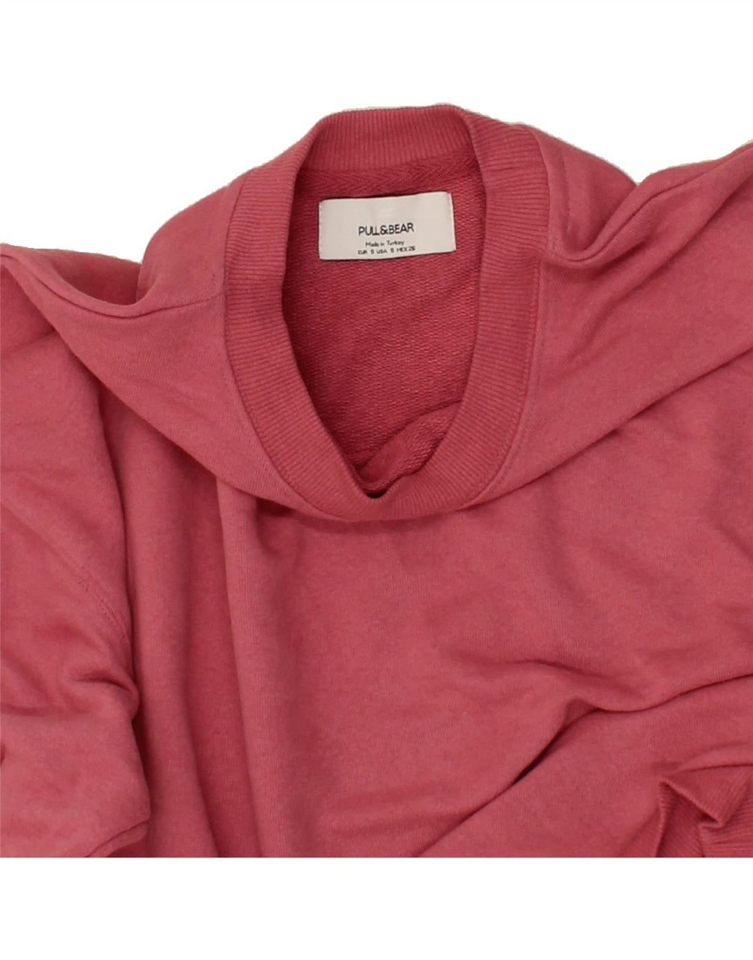PULL & BEAR Womens Oversized Crop Sweatshirt Jumper UK 10 Small Pink Vintage Pull & Bear and Second-Hand Pull & Bear from Messina Hembry 