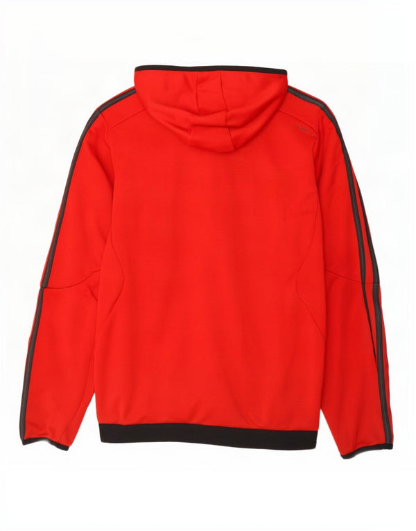 Adidas Mens Climalite Zip Hoodie Suéter Médio Vermelho Colorblock Poliéster
