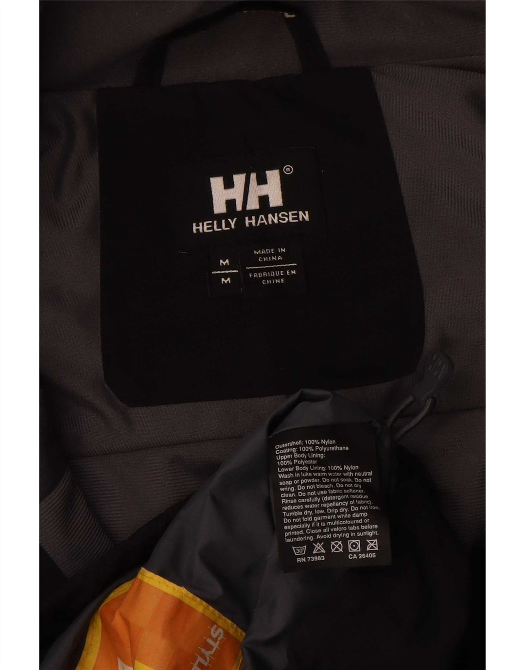 Jaqueta de chuva masculina Helly Hansen UK 38 médio preto colorblock nylon