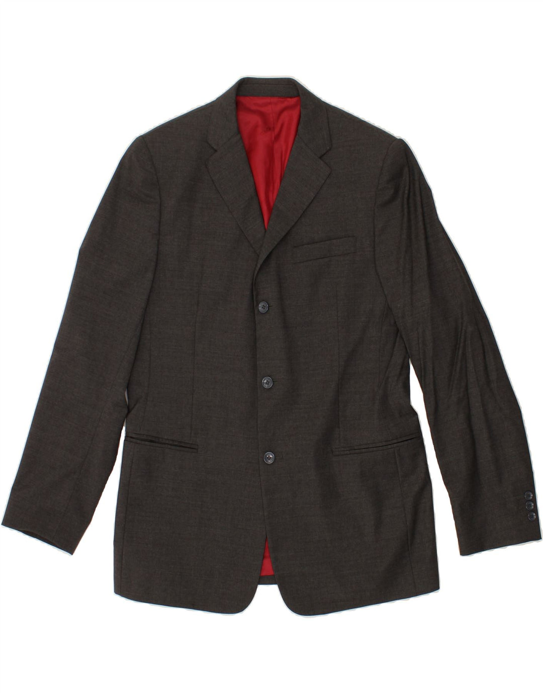 DOLCE & GABBANA Masculino 3 botões 2 peças terno Reino Unido 40 grande W36 L34 lã cinza