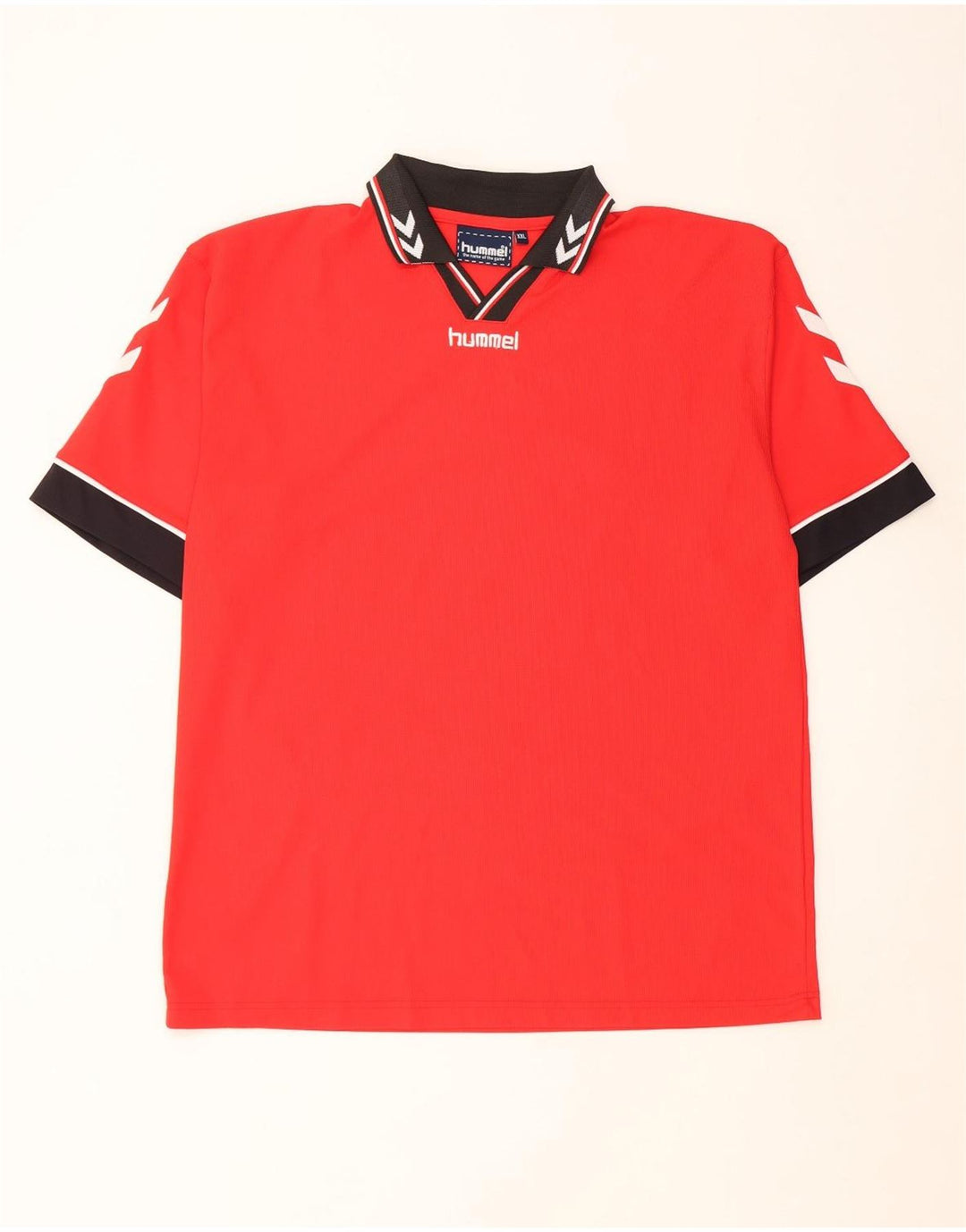 Camisa pólo gráfica masculina Hummel 2XL poliéster colorblock vermelho