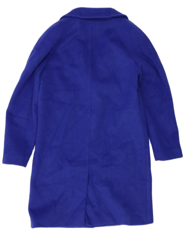 Sobretudo feminino Marks & Spencer grande tamanho UK 10 poliéster azul pequeno