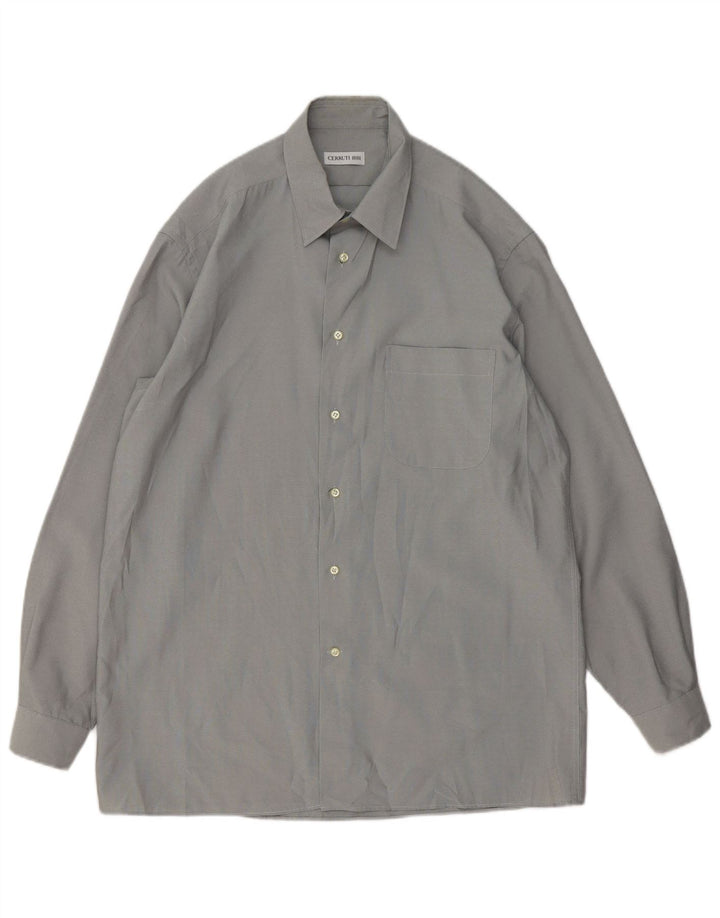 Camisa masculina Cerruti 1881 tamanho 40 15 1/2 poliéster cinza médio