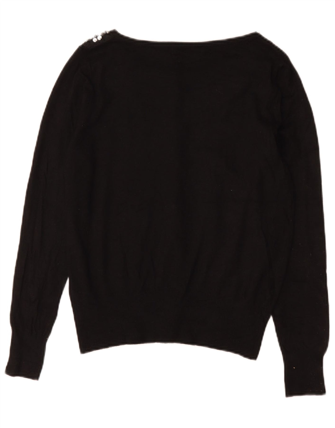 Suéter cardigã feminino Marks & Spencer Reino Unido 12 algodão preto médio