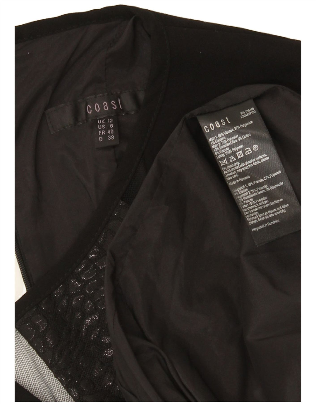 Vestido bainha feminino Coast UK 12 viscose preta média