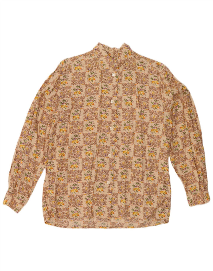 Blusa feminina VINTAGE IT 44 Viscose floral bege médio