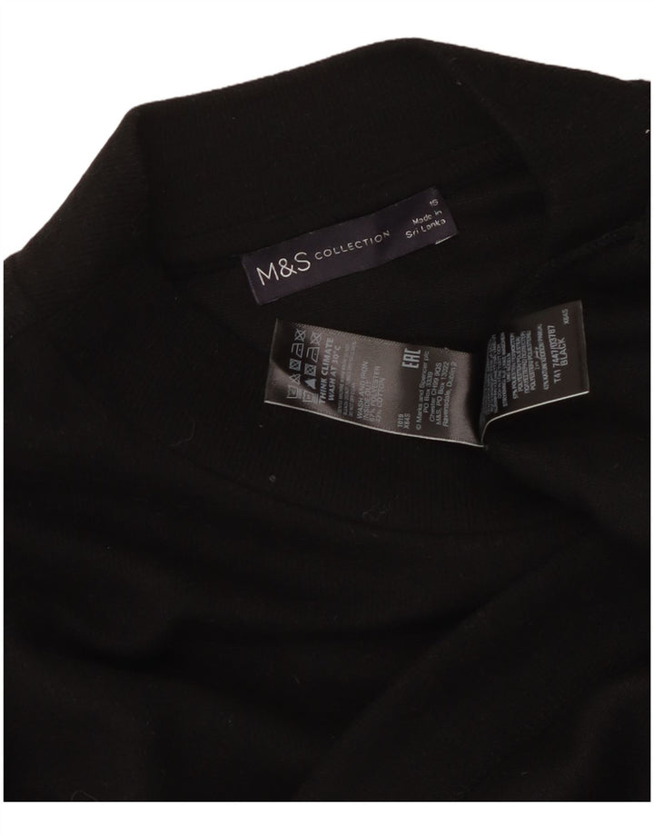 Suéter feminino MARKS & SPENCER com gola redonda Reino Unido 16 grande preto