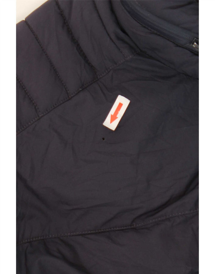 Jaqueta acolchoada com capuz masculina Zara UK 42 XL azul marinho