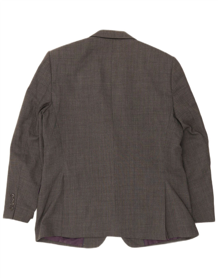 Jaqueta blazer masculina de ajuste regular de 2 botões Marks & Spencer Reino Unido 42 grande cinza