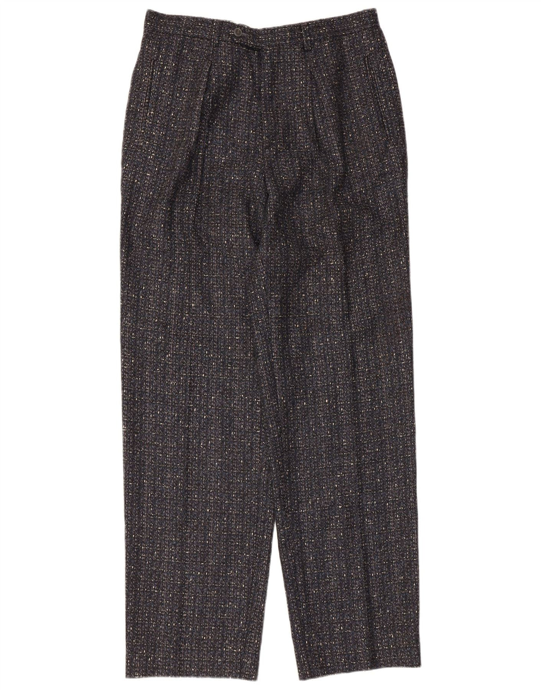 Calça de terno masculina vintage IT 50 grande W32 L31 lã manchada cinza