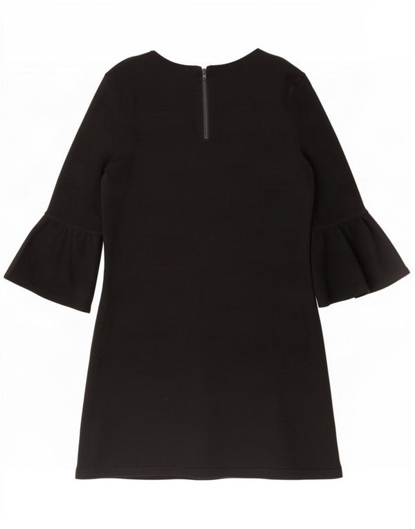Sun68 Vestido feminino manga 3/4, UK 10, pequeno, algodão preto