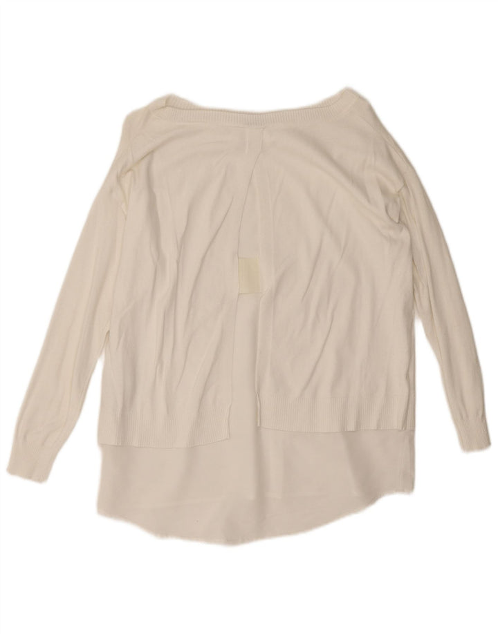 Suéter feminino Marella com gola canoa e viscose branca média UK 12